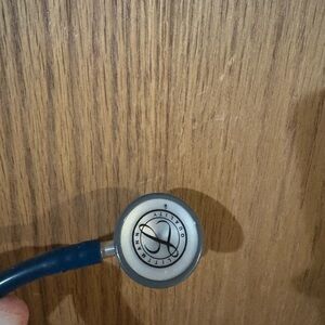 Blue Green Littmann pediatric stethoscope.